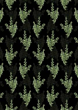 Black Boxwood Bush Pattern