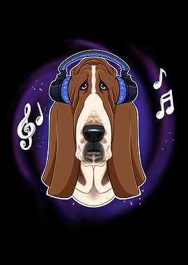 Music Lover I Basset Hound