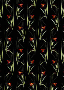 Black Tiger Flower Pattern