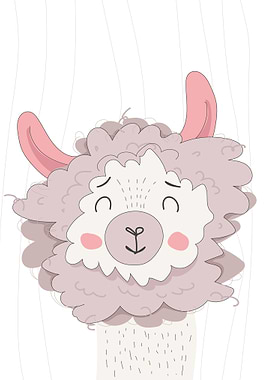 Cute cheerful smiling llam