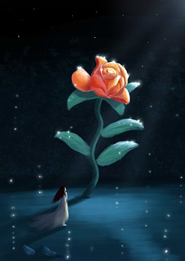 Rose Flower with Girl