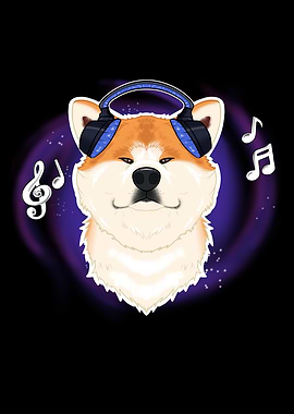 Music Lover I Akita Inu