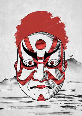 Scary Mask Japanese Art