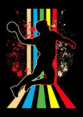Colorful Handball Player