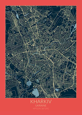 Kharkiv Map Red Blue