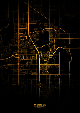 Menifee City Map Gold
