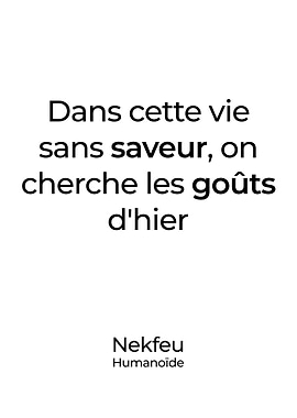 Nekfeu Humanoide Poster