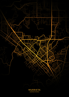 Murrieta City Map Gold