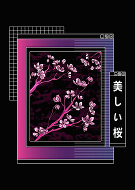 Sakura tree vaporwave