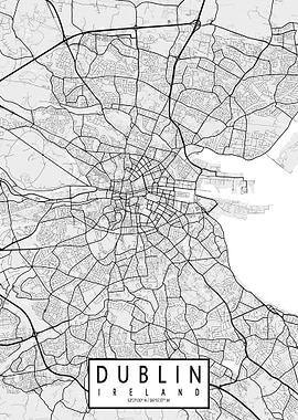 Dublin City Map Light