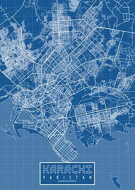 Karachi Map Blueprint