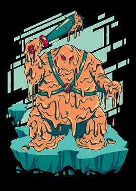 Lava monster with a weapon