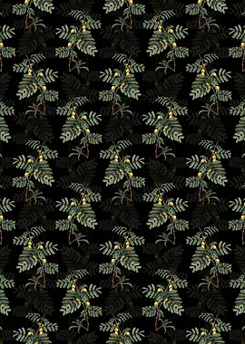 Black Sweet Acacia Pattern