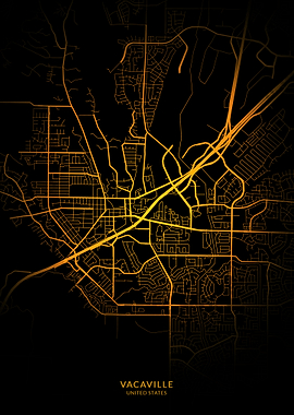 Vacaville City Map Gold