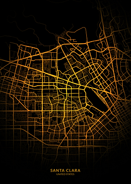 Santa Clara City Map Gold
