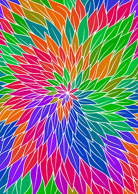 Abstract leaf full color