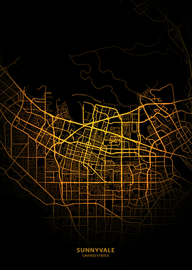 Sunnyvale City Map Gold