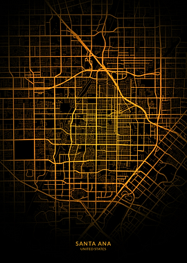 Santa Ana City Map Gold