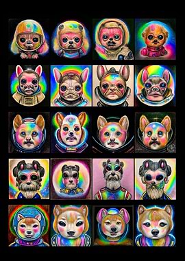 Cute Dog Space Astronauts