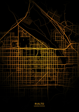 Rialto City Map Gold