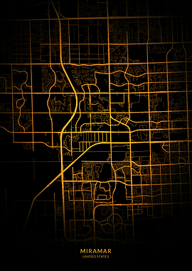 Miramar City Map Gold