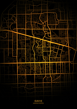 Davie City Map Gold