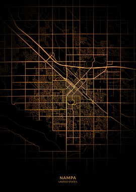 Nampa City Map Gold