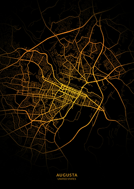 Augusta City Map Gold
