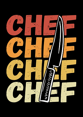 Chef retro colorful knife