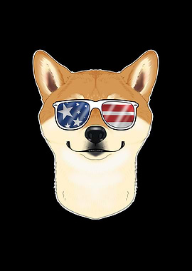 Shiba Inu USA Sunglasses