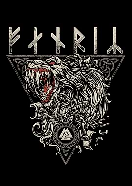 Fenrir Viking Wolf Runes