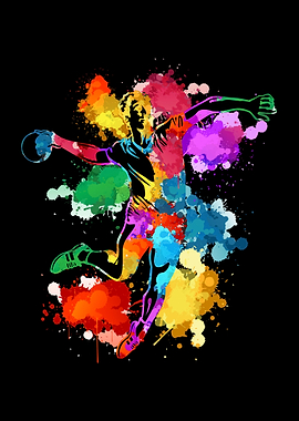 Colorful Handball Player