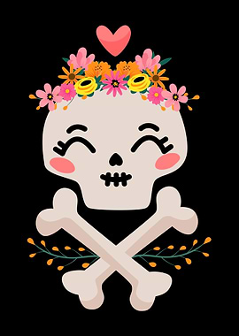 Skull Flowers Skeleton