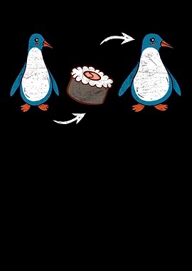 Cute Penguin Sushi Lover