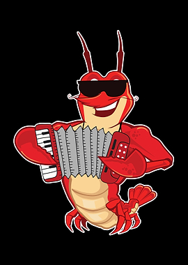 Crawfish Playing Accordion