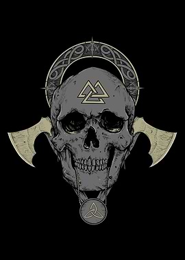 Pagan Skull Nordic Viking