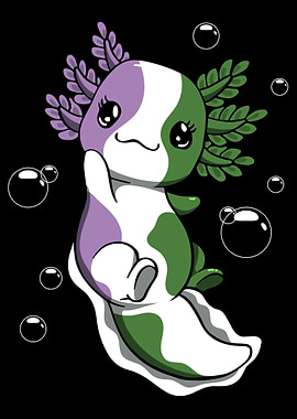 Genderqueer Flag Axolotl
