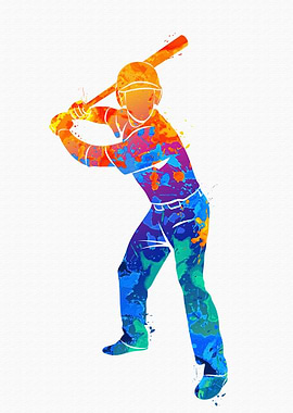 Abstract baseball player