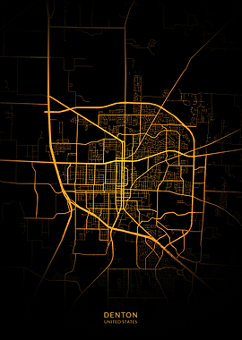 Denton USA City Map