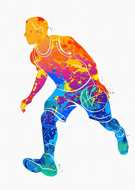 Abstract basketball player