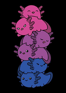 Kawaii Axolotl Pile