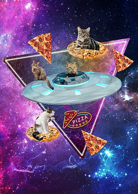 Pizza Cats in Space