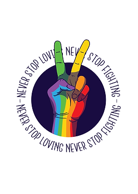 Pride peace hand design