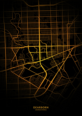 Dearborn USA City Map