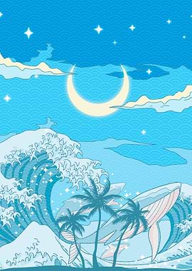 Night Ocean Off Kanagawa