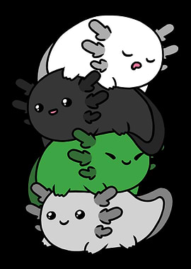 Kawaii Axolotl Pile