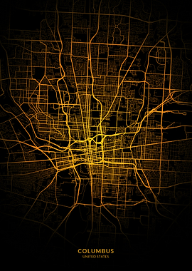 Columbus USA City Map