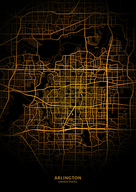 Arlington City Map Gold