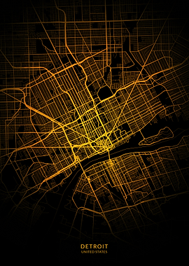 Detroit USA City Map