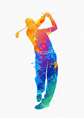 Silhouette golf player